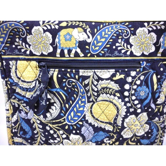 Vera Bradley Ellie Blue Laptop Travel Tote Bag Retired Checkpoint Friendly - Picture 3 of 5